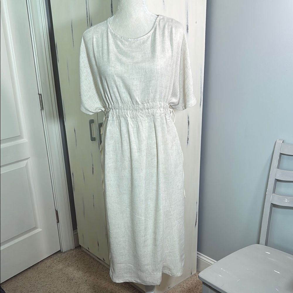 Chocolate cream Heather color Ruched Midi Sundress